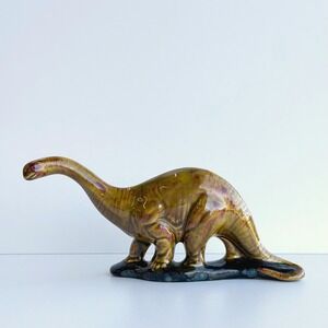 Vintage Porcelain Brontosaurus Handmade 1989 Signed Statue Figurine 8" Rare